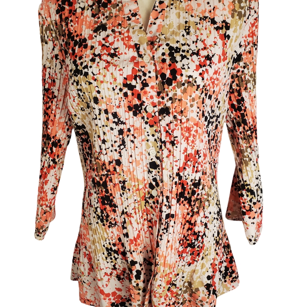 Fred David Pink and Black Notched Collar Button Down Shirt
